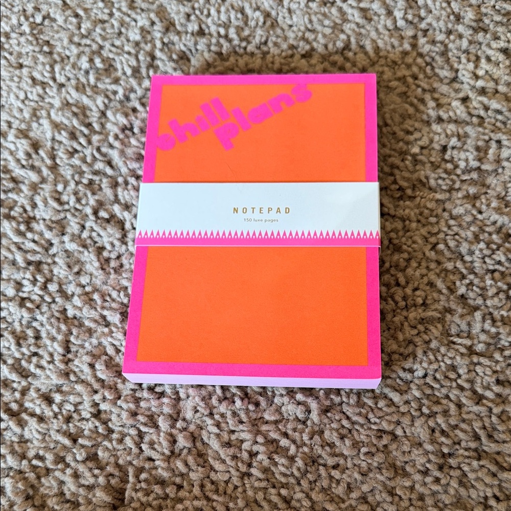 NWT Anthropologie Chill plans Orange and Pink Notepad